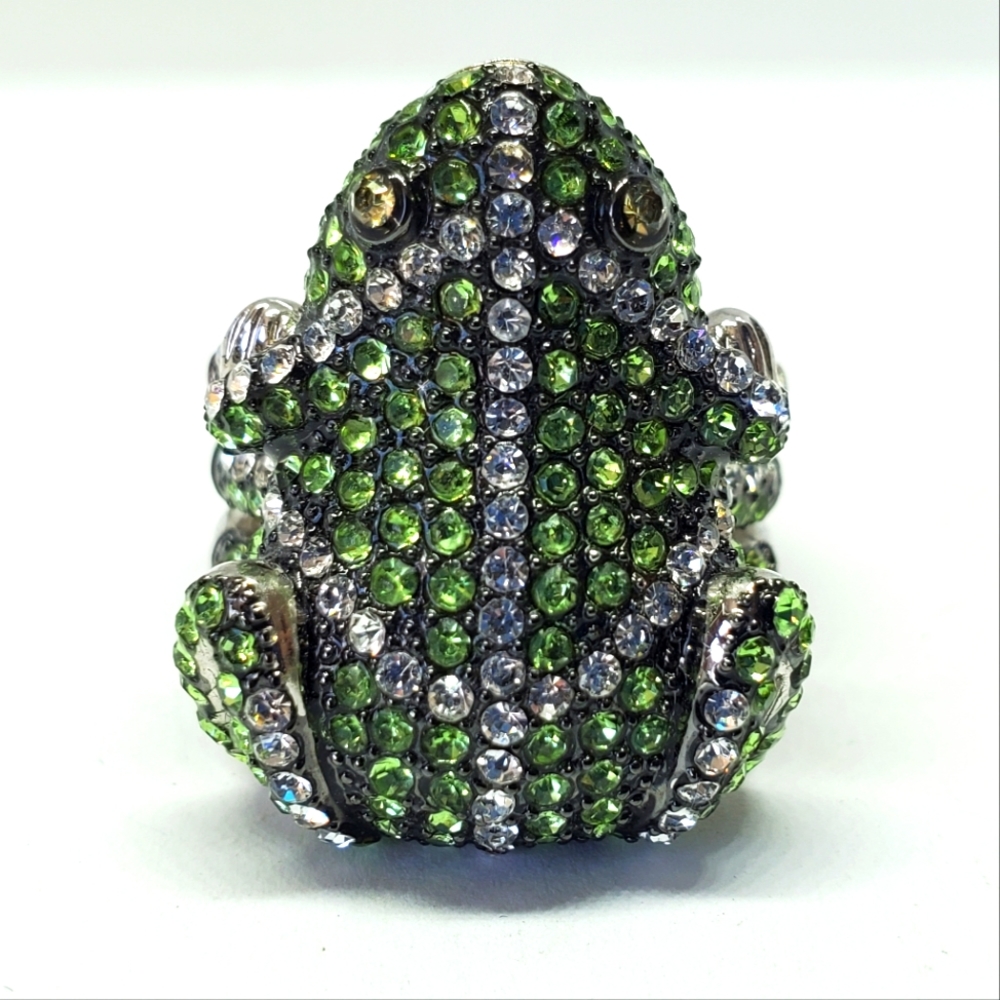 Joan Boyce Pave Crystal Frog Ring